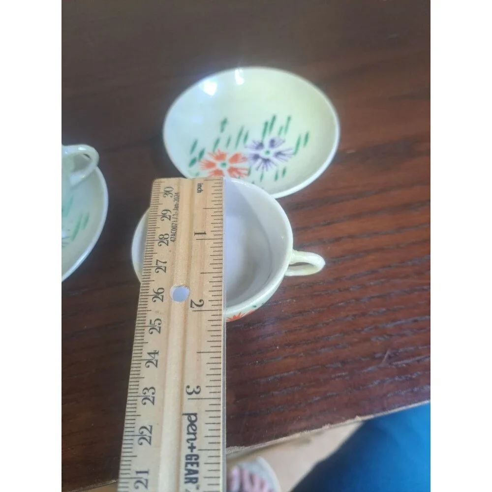 Vintage 1930s Minature Porcelain Floral Teacup And Saucer Set